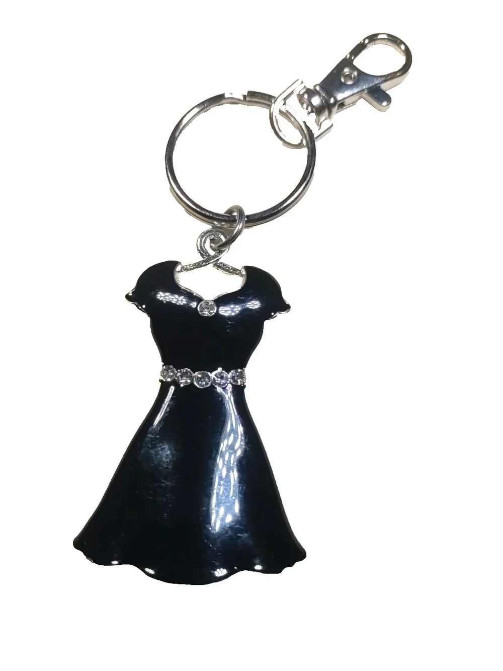 Little Black Dress Keychain Rhinestone Purse clip Fancy